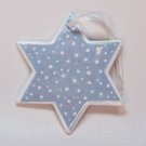 Light blue and white star ornament ceramic