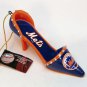 Mets baseball team high heel Christmas ornament with rhinestones