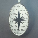 Russ Christmas ornament glass oval star Joy to the World Russ Christmas ornament glass oval star Joy to the World