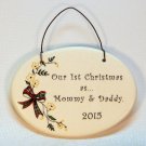 Our 1st Christmas as Mommy & Daddy 2015 ornament August Ceramics