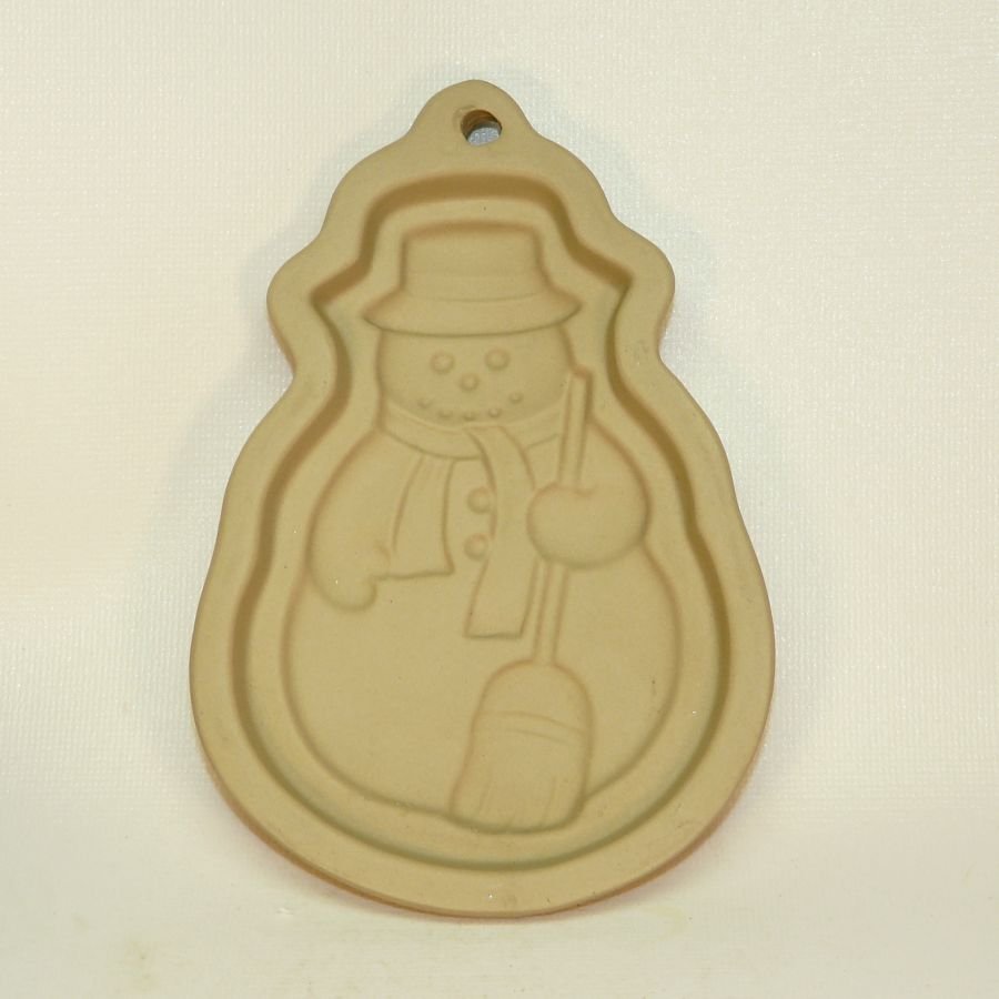 Snowman ceramic clay cookie mold