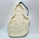 Longaberger snowman ceramic clay cookie mold 1997