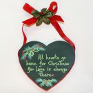 All Hearts Go Home for Christmas wall plaque wood hand crafted