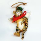 vtg striped cat angel Christmas ornament
