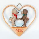 Vtg Hallmark 1988 First Christmas Together teddy bear Christmas ornament QX4894