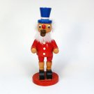 Vintage man with pipe wooden  small Christmas figurine