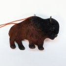 Vintage buffalo Christmas ornament flocked