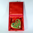 Reverse painted ornament Happy Holidays 2013 heart shape with Santa Reverse painted ornament Happy Holidays 2013 heart shape with Santa
