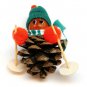 Skiing Christmas ornament handmade pine cone nut