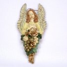 Vintage composite angel with flowers Christmas ornament