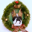 Boxer dog wreath Christmas ornament Boxer dog wreath Christmas ornament
