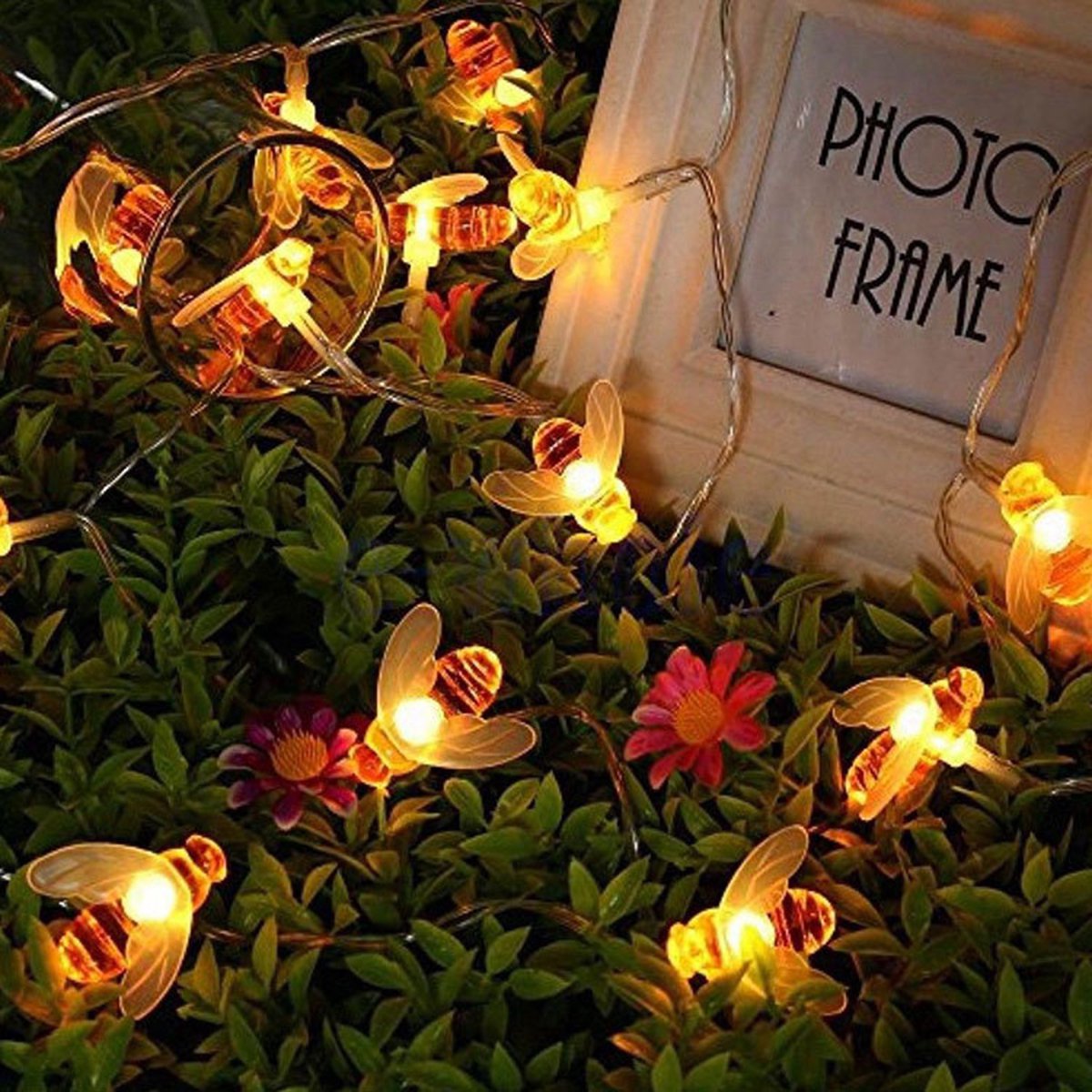 Solar Powered Mini Bee LED Lights, fully waterproof, perfect as gifts and outdoor garden use.