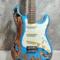 High-Quality 6-String Visit to the Old Electric Guitar Retro Old Blue