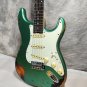 High-Quality 6-String Visit to the Old Electric Guitar Retro Old Metal. Green