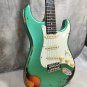 High-Quality 6-String Visit to the Old Electric Guitar Retro Old Metal. Green