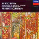 mendelssohn symphonies 3 Scottish & 4 Italian - SFS with blomstedt CD 1993 decca mint