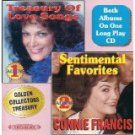 connie francis - treasury of love songs + sentimental favorites CD 1984 beautiful music 24 tracks