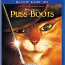 puss in boots 3D BluRay Bluray DVD 3-discs 2018 universal used like new puss in boots 3D BluRay Bluray DVD 3-discs 2018 universal used like new