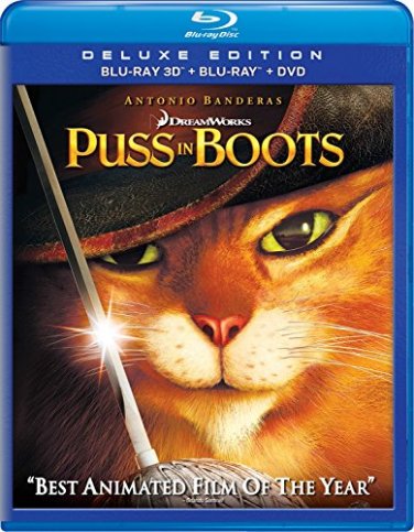 puss in boots 3D BluRay Bluray DVD 3-discs 2018 universal used like new
