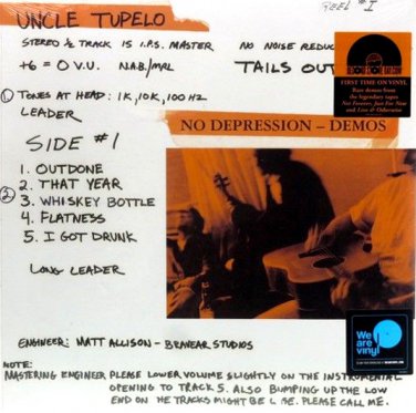 uncle tupelo no depression - demos lp 2018 legacy RSD rare demos new