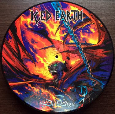 iced earth the dark saga lp 1996 century media 771361 picture disc new