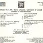 C.P.E. Bach, Quantz, Telemann Vivaldi performed on period instruments CD 1989 like new MHS 512420L
