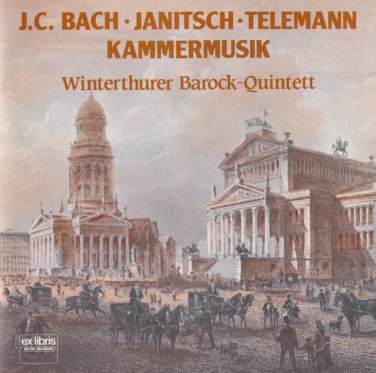 j.c. bach janitsch telemann - kammermusik - winterthurer barock quintett CD 1988 ex libris CD6084