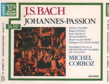 bach johannes-passion BWV 245 - michel corboz CD 2-disc box 1978 erato japan RCA like new ECD 88208