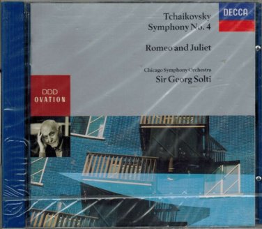 tchaikovsky: symphony no. 4 / romeo and juliet - solti / CSO CD 1992 london like new 430 745-2