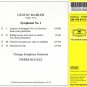 mahler: symphonie no.1 - chicago symphony orchestra, boulez CD 1999 DGBMG Direct like new