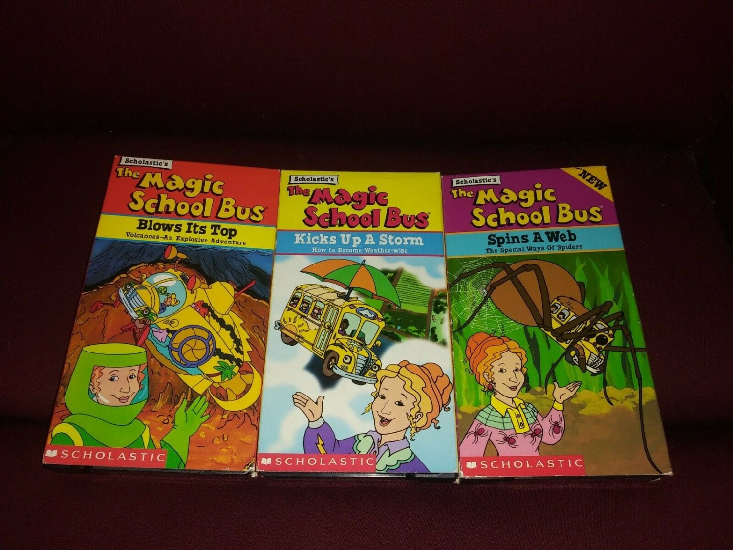 3 Scholastic The Magic School Bus VHS Tapes Volcanoes Weather Spiders ...