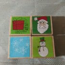 4 Christmas Mounted Rubber Stamps Studio G Kolette Hall Xmas 2x2" Arts & Crafts