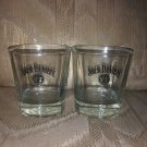 2 Jack Daniels Old No 7 Brand On The Rocks Cocktail Drinking Glasses 3 1/2" Tall