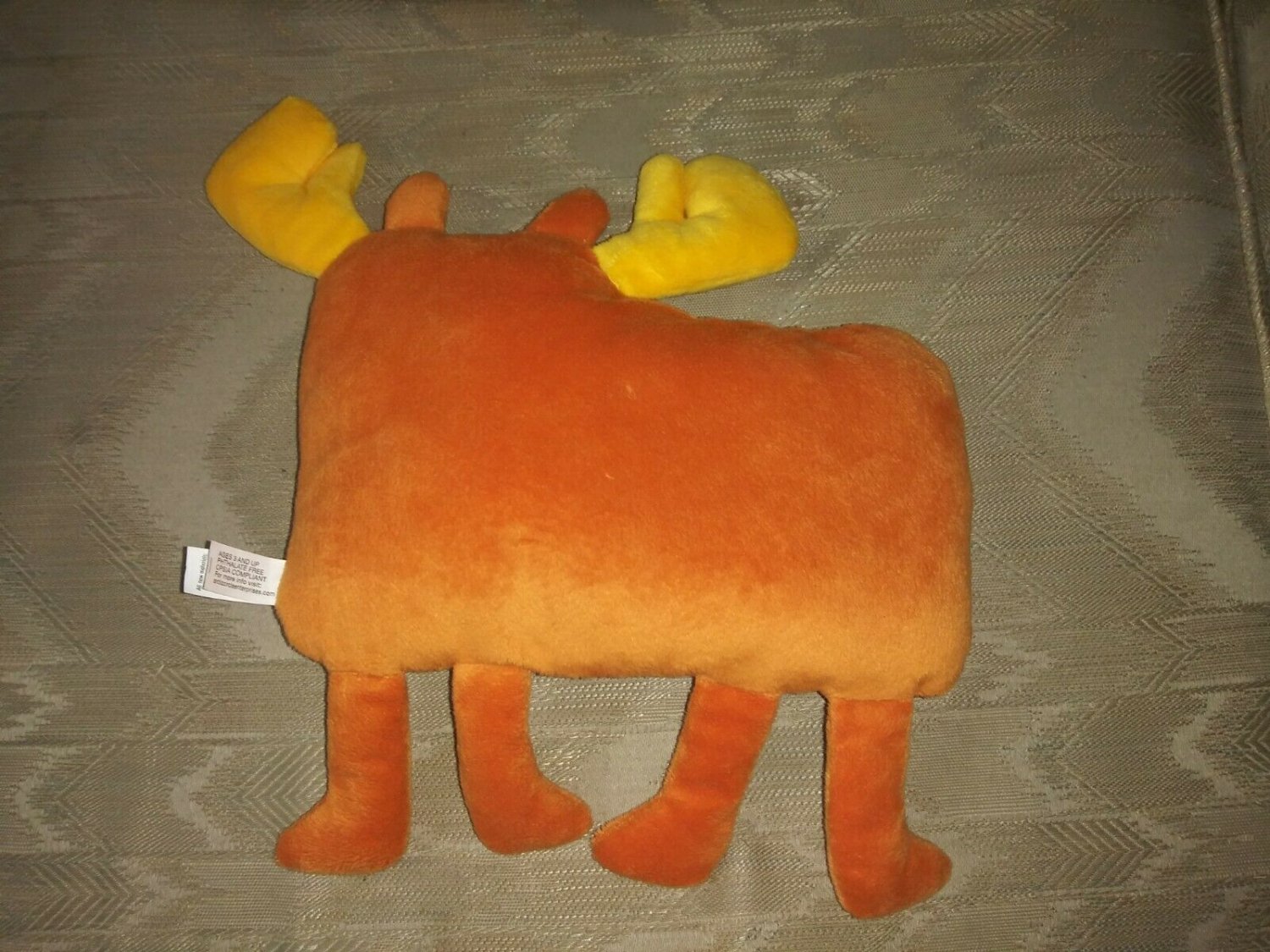 Kenai Alaska Beasties Moose Plush Pillow 12" Brown Yellow Stuffed