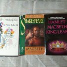 William Shakespeare Classic Book Paperback Macbeth As You Like It Hamlet King Le