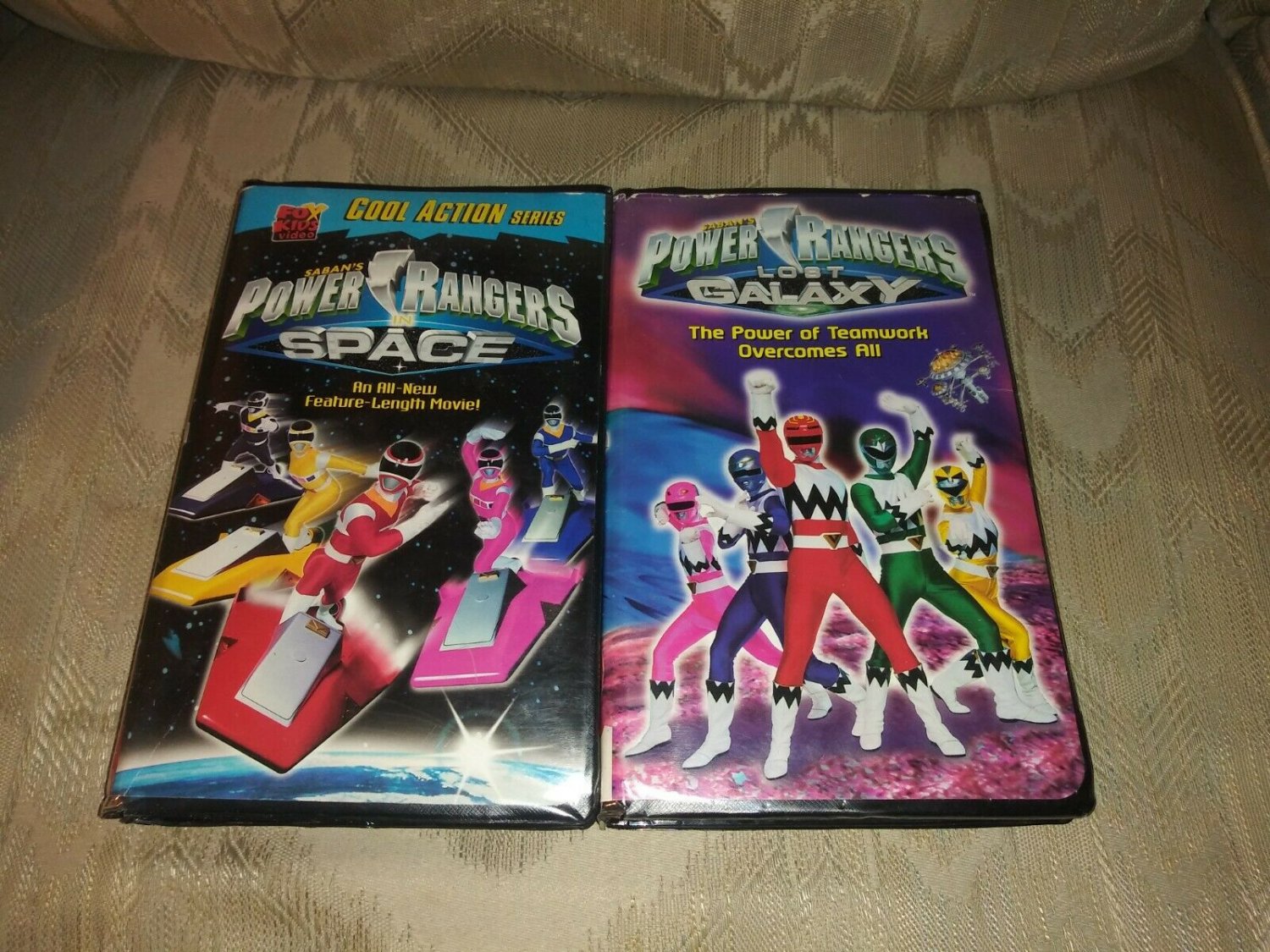 2 Power Rangers VHS Space Lost Galaxy Saban 1998 1999 Fox Kids Damaged ...