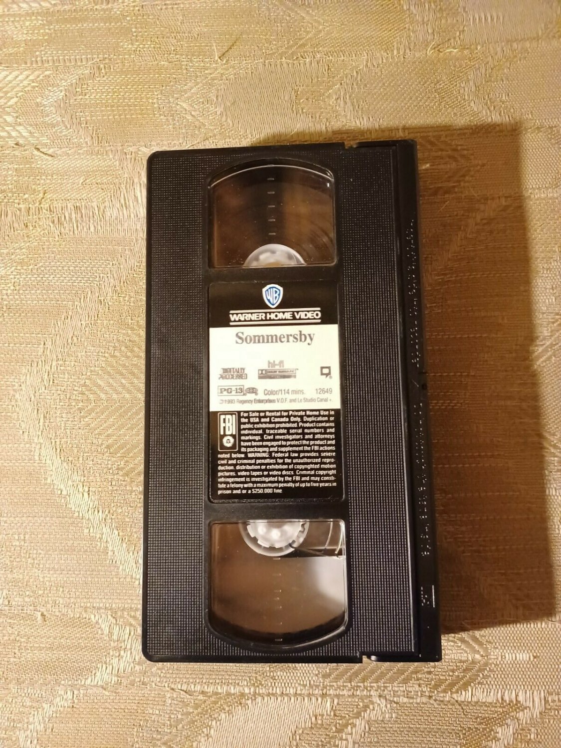 Sommersby VHS 1993 Richard Gere Jodie Foster PG-13 Color 114 Min WB ...