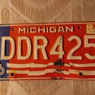 Michigan License Plate 1976 Bicentennial DDR425 Red White Blue Flag MI Mich 1978