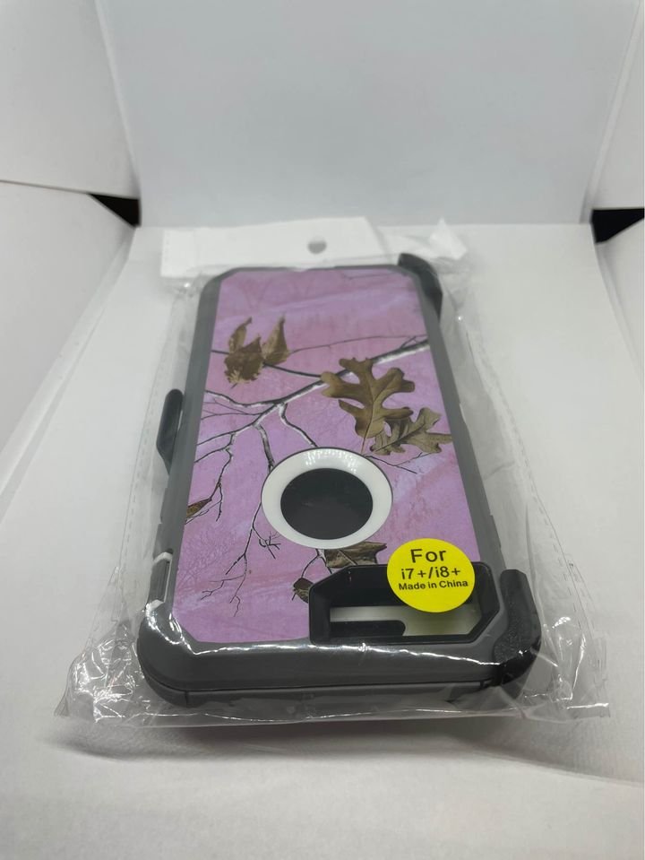 For Iphone 6 Plus 7 Plus 8 Plus Pink Tree Camouflage Belt Clip Case