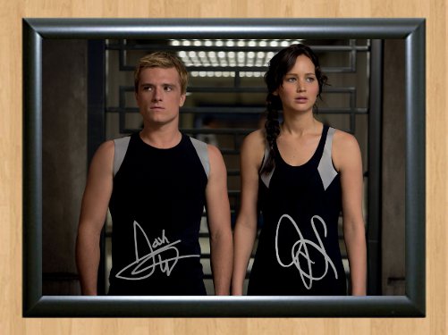 Jennifer Lawrence Josh Hutcherson Signed Autographed Photo Print Memorabilia mo183 A2 16.5x23.4"