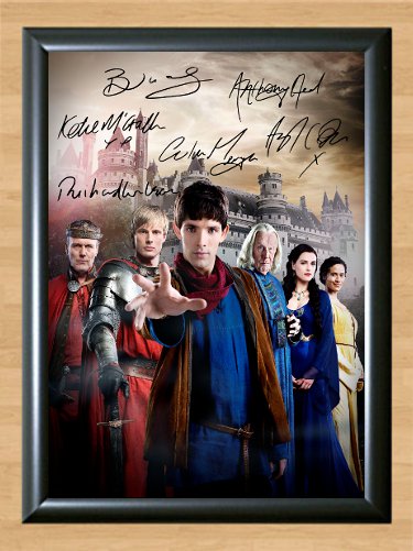 Merlin Cast Bradley James Colin Morgan Signed Autograph Print Poster TV Show 2 tv11 A2 16.5x23.4"