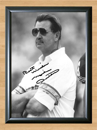 Mike Ditka Iron Chicago Bears NFL Signed Autographed Photo Memorabilia ball 3 nfl16 A4 8.3x11.7""
