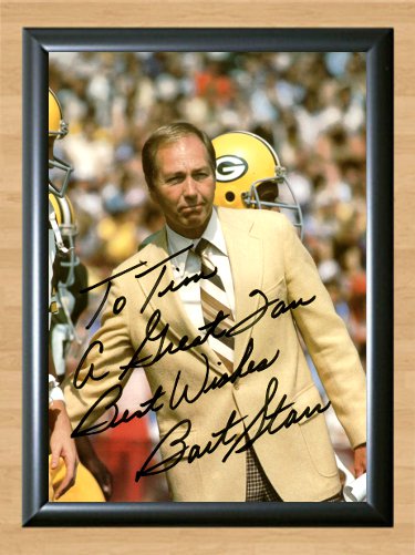 Bart Starr Green Bay Packers NFL Signed Autographed Photo Poster Memorabilia nfl14 A2 16.5x23.4"