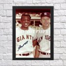 Willie Mays Signed Autographed Photo Poster 3 bas86 A4 8.3x11.7""