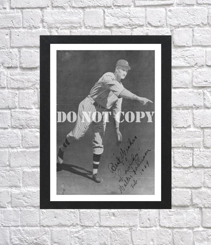 Walter Johnson Signed Autographed Photo Poster 3 bas83 A4 8.3x11.7""