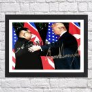 Donald Trump Kim Jong-Un Autographed Signed Print Photo Poster h136 A4 8.3x11.7""