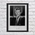 John F Kennedy JFK Autographed Signed Print Photo Poster 3 h106 A4 8.3x11.7""