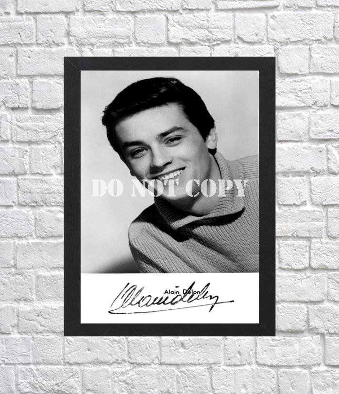 Alain Delon Autographed Signed Print Photo Poster mo1427 A4 8.3x11.7""