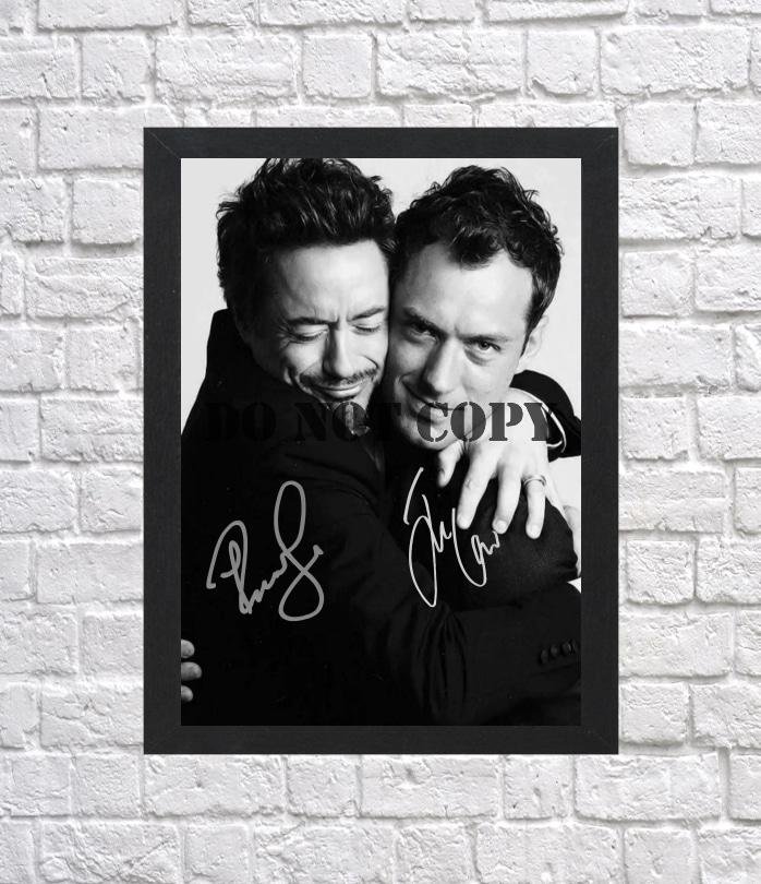 Robert Downey Jr Jude Law Autographed Signed Photo Poster 1 mo1274 A4 8.3x11.7""