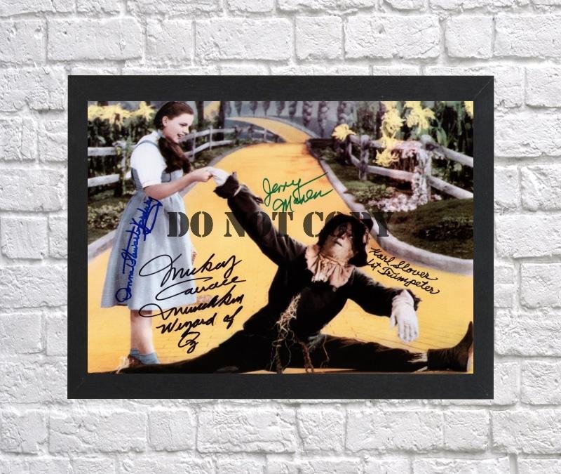 Munchkins Cast Autographed Signed Print Photo Poster mo1065 A4 8.3x11.7""